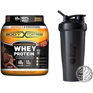 image:imageBody Fortress Super Advanced Whey Protein Powder Chocolate 178 lbs and BlenderBottle Classic Shaker Bottle 28 oz Black